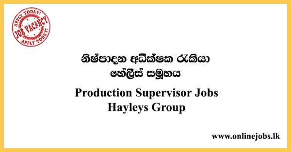 Production Supervisor Jobs Hayleys Group