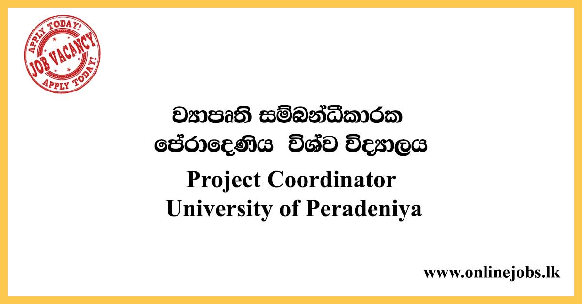 Project Coordinator - University of Peradeniya