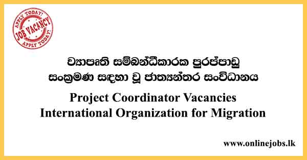 Project Coordinator Vacancies International Organization for Migration