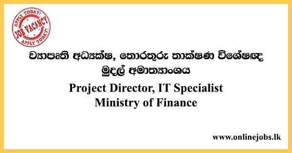 Project Director, IT Specialist - Ministry of Finance Job Vacancies 2024