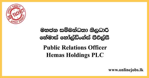 Public Relations Officer Hemas Holdings PLC