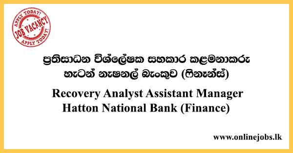 Recovery Analyst Assistant Manager