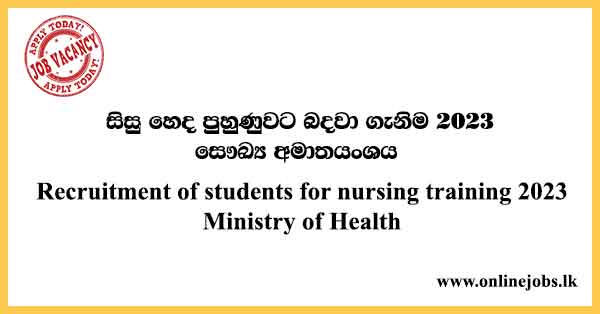 Recruitment of students for nursing training 2023 Ministry of Health