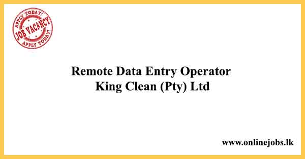 Remote Data Entry Operator King Clean (Pty) Ltd