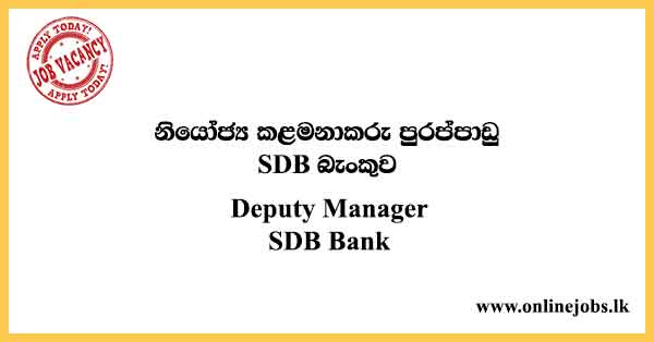 Deputy Manager - SDB Bank Job Vacancies 2022
