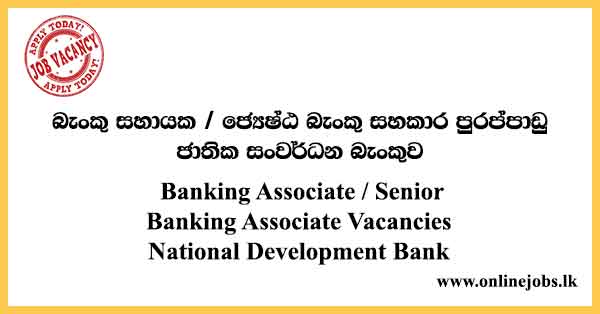 Banking Associate / Senior Banking Associate Vacancies National Development Bank