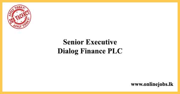 Senior Executive - Dialog Finance Job Vacancies 2024