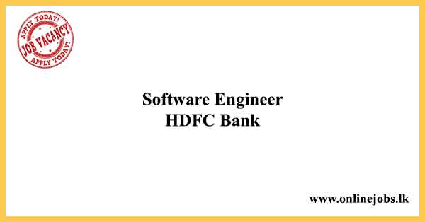 Software Engineer - HDFC Bank Job Vacancies 2024