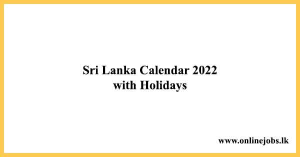 Sri Lanka Calendar 2022 with Holidays Free Download