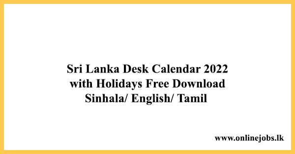 Sri Lanka Desk Calendar 2022