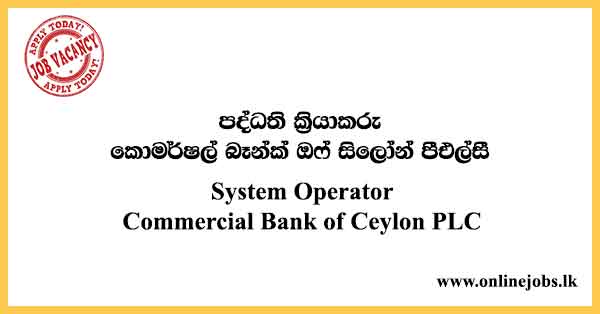 System Operator Commercial Bank of Ceylon PLC