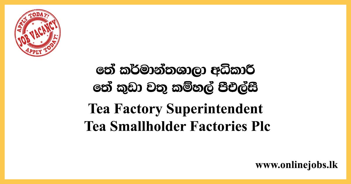 Tea Factory Superintendent - Tea Smallholder Factories Plc