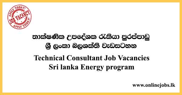Technical Consultant Job Vacancies Sri lanka Energy program