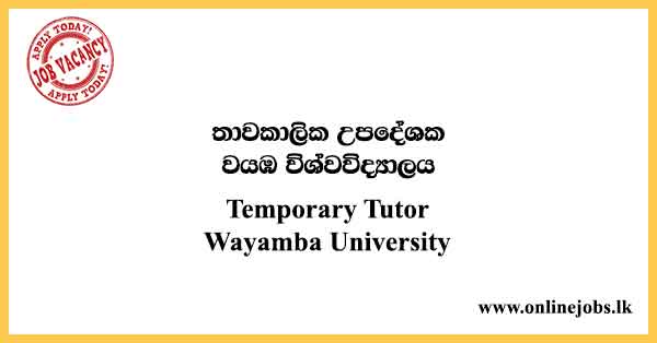 Temporary Tutor Wayamba University