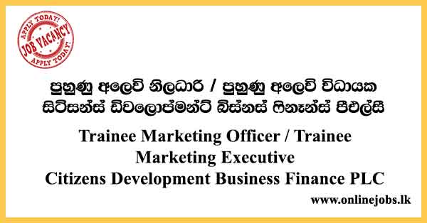 Trainee Marketing Executive - Citizens Development Business Finance Vacancies 2024
