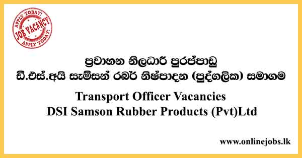 Transport Officer Vacancies