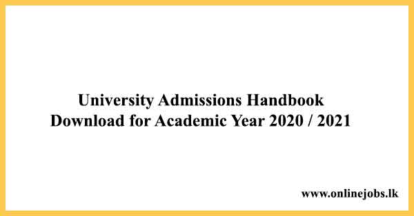 University Admissions Handbook Download for Academic Year 2020 / 2021