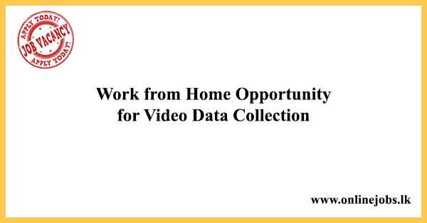 Work from Home Opportunity for Video Data Collection
